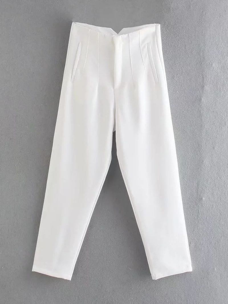 HarleenPants | Women's Stylish & Comfortable Trousers-White-XS-State of Style