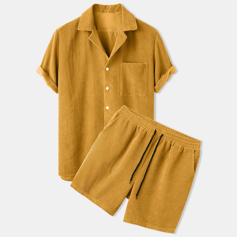 HarrysSet | Men's Stylish & Comfortable 2-Piece Outfit-Yellow-S-State of Style