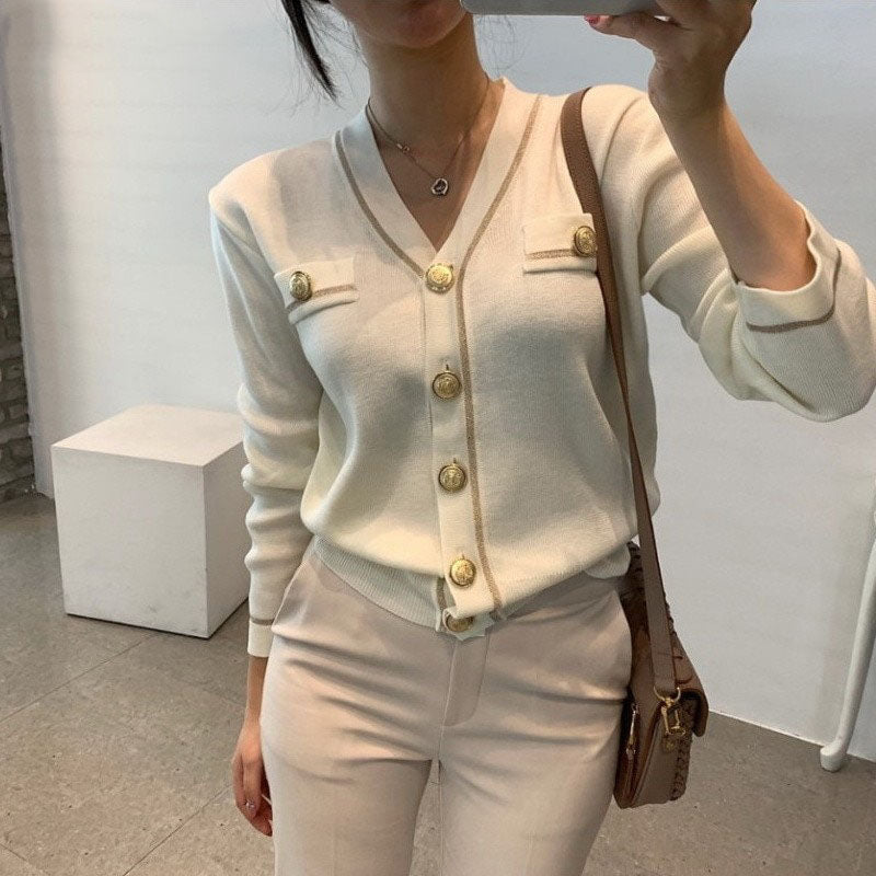 HattiesVest | Women's Soft Knit V-Neck Cardigan-Black-One size fits all-State of Style