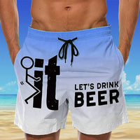 Hawaii Men's Swim Shorts with Elastic Waistband – Fabio-Blue-2XS-State of Style