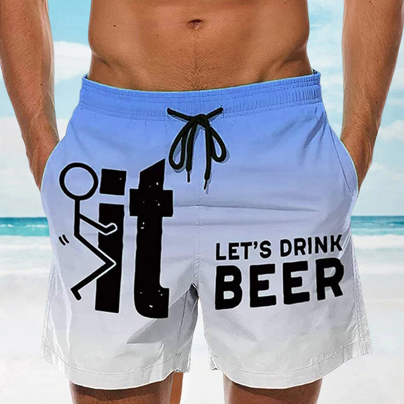 Hawaii Men's Swim Shorts with Elastic Waistband – Fabio-Blue-2XS-State of Style