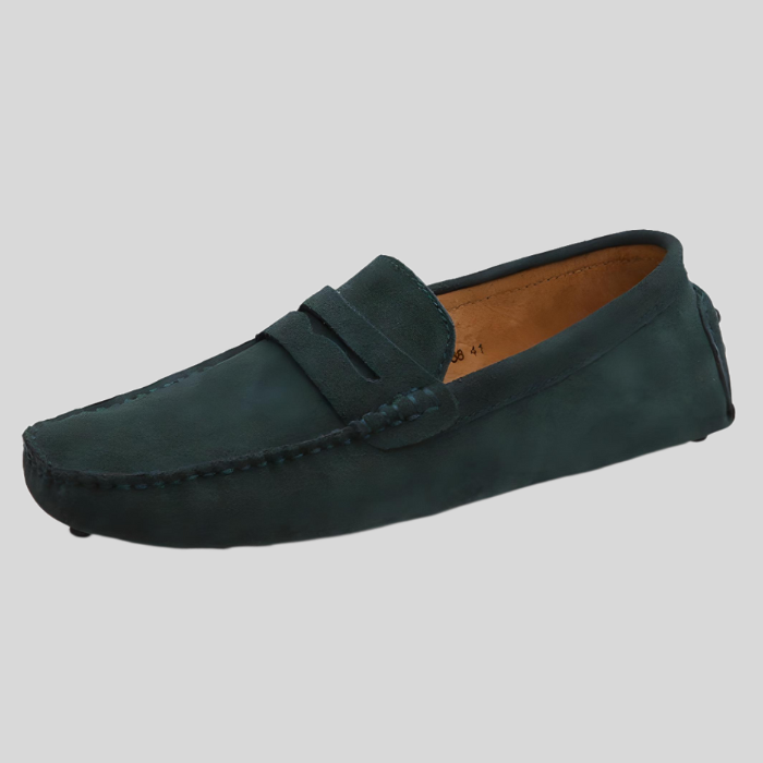 Hayley – Classic Suede Slip-On Shoes with a Comfortable Fit-Dark Green-6.5-State of Style