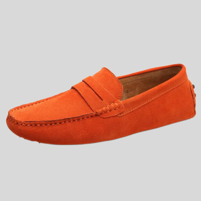 Hayley – Classic Suede Slip-On Shoes with a Comfortable Fit-Orange Colour-6.5-State of Style