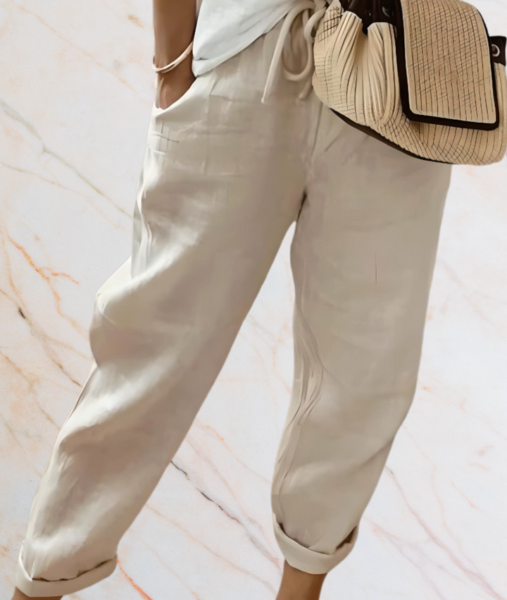 Hazel – High-Waisted Ankle-Length Tights with a Flattering Fit-XS-Beige-State of Style