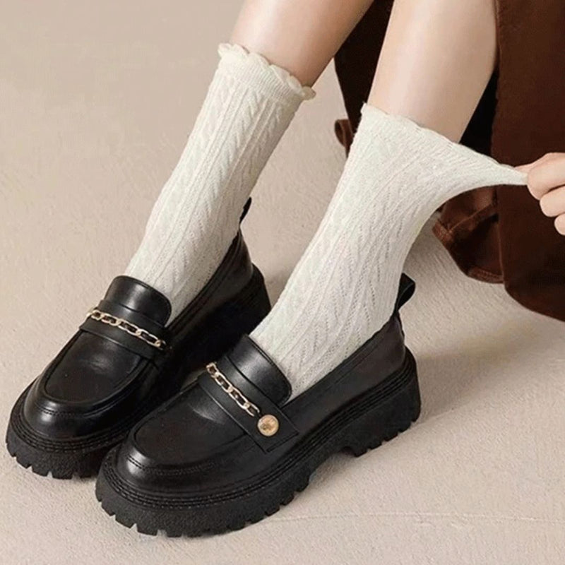 Hazel Traditional Socks – 6-Pack Vintage Knit Socks with Lace & Ruffles-State of Style