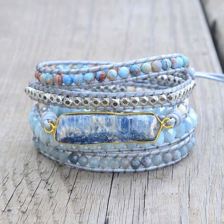 Healing Blue Topaz Wrap Bracelet - Aurina-State of Style