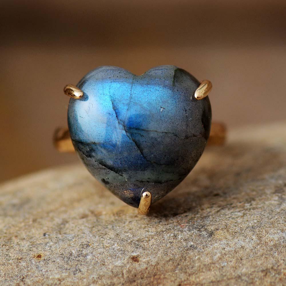 Healing Heart Gemstone Ring - Selena-Labradorite-State of Style