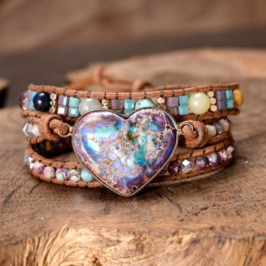 Healing Jasper Heart Wrap Bracelet - Amaris-State of Style