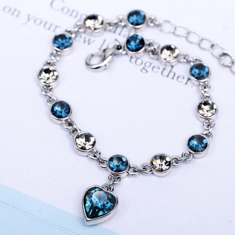 Heart of the Ocean Crystal Bracelet-State of Style