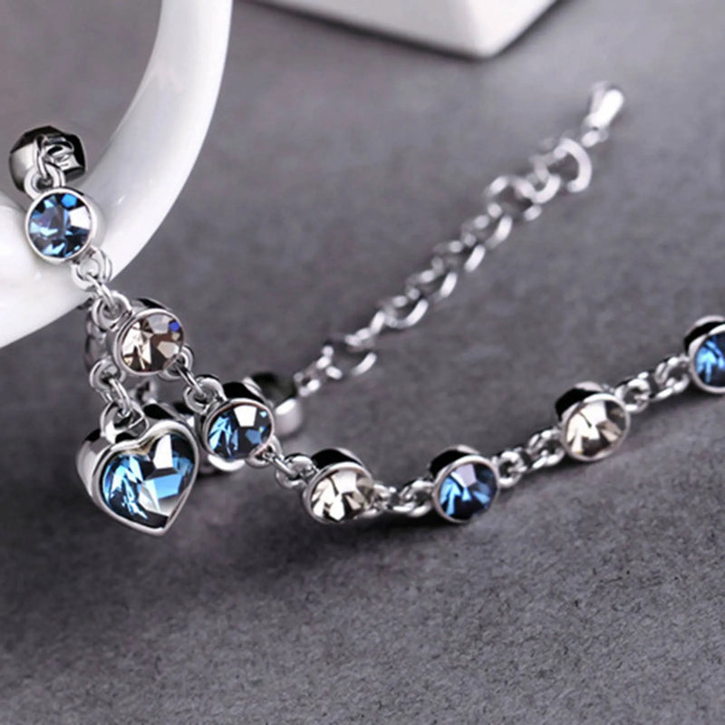 Heart of the Ocean Crystal Bracelet-State of Style