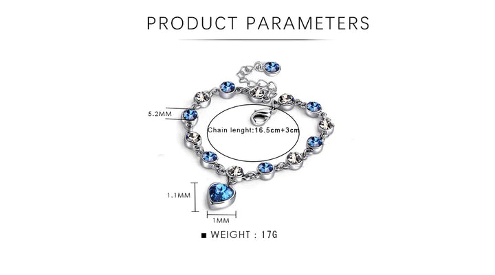 Heart of the Ocean Crystal Bracelet-State of Style