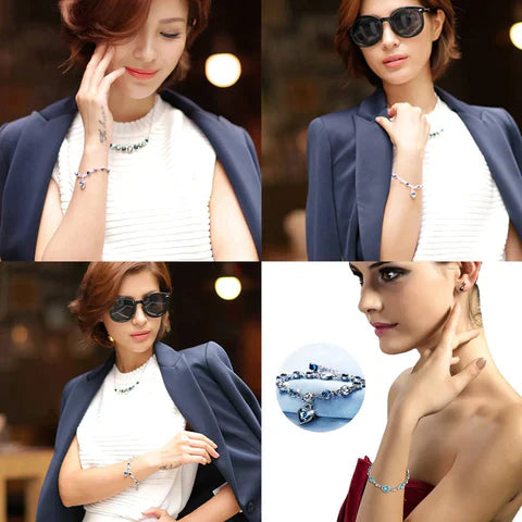 Heart of the Ocean Crystal Bracelet-State of Style