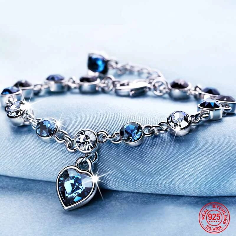 Heart of the Ocean Crystal Bracelet-State of Style