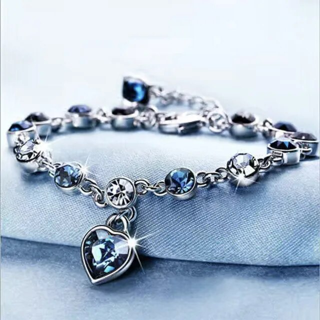 Heart of the Ocean Crystal Bracelet-State of Style