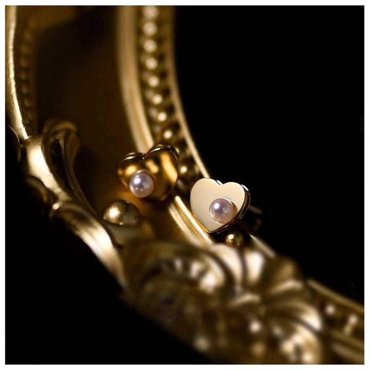 Heart Pearl Studs - Amelie-State of Style