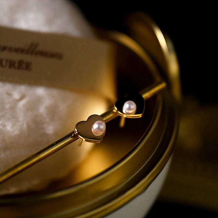 Heart Pearl Studs - Amelie-State of Style
