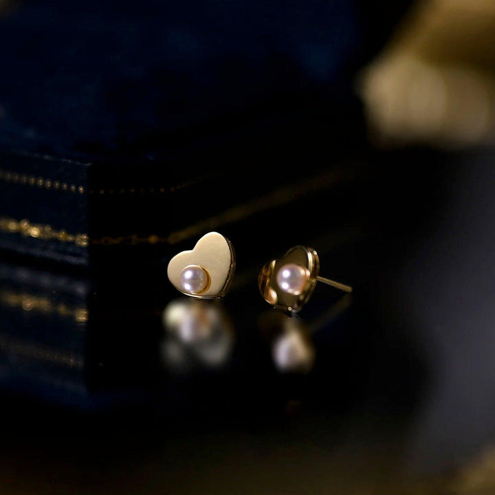 Heart Pearl Studs - Amelie-State of Style