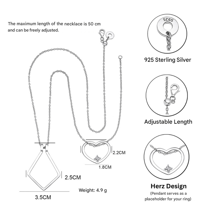 Heart Ring Holder Necklace - Amelina-State of Style