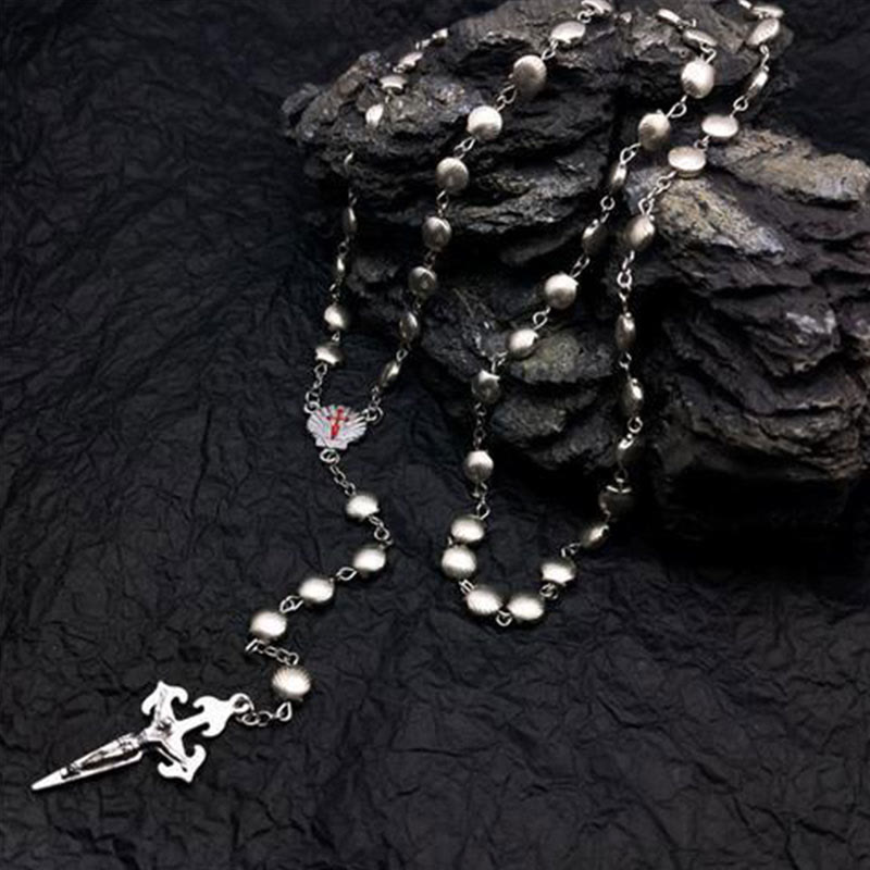Heart-Shaped Cat’s Eye Stone Rosary Necklace – Elara-Alloy-State of Style