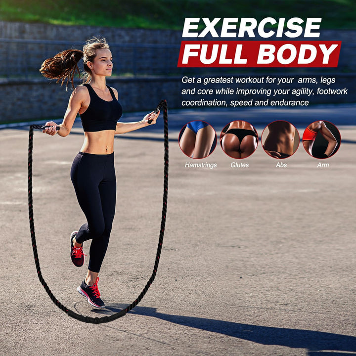 Heavy Weighted Jump Rope-1.2 kg = 2.65 lbs-State of Style
