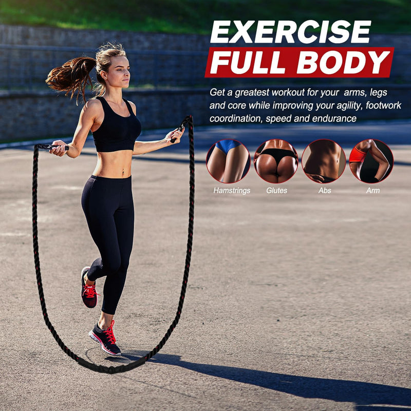 Heavy Weighted Jump Rope-1.2 kg = 2.65 lbs-State of Style