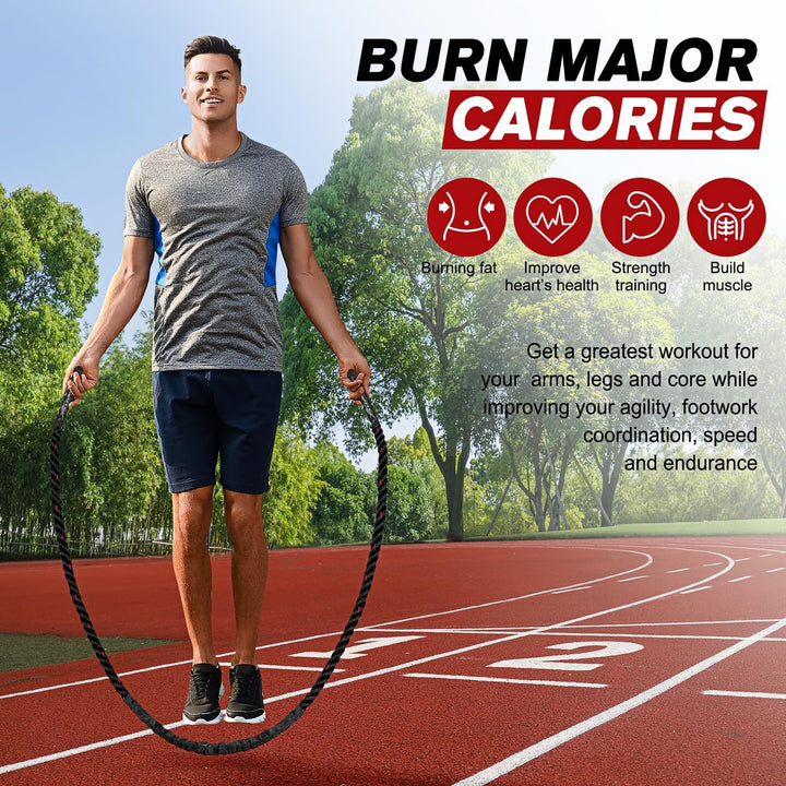 Heavy Weighted Jump Rope-1.2 kg = 2.65 lbs-State of Style