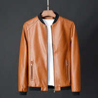 HeikosJacket | Men's Stylish Vegan Leather Jacket-Khaki-M-State of Style