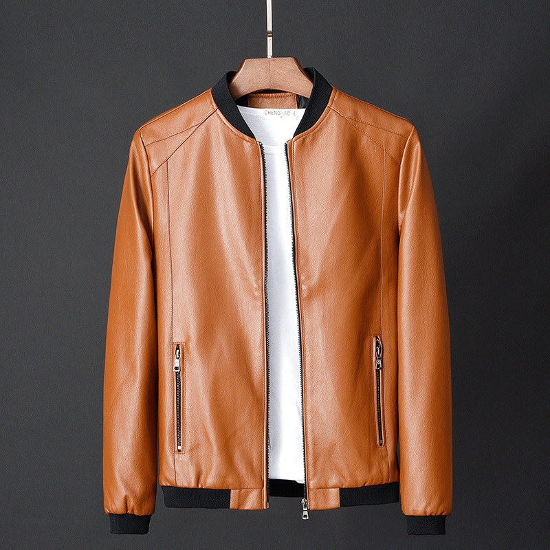 HeikosJacket | Men's Stylish Vegan Leather Jacket-Khaki-M-State of Style