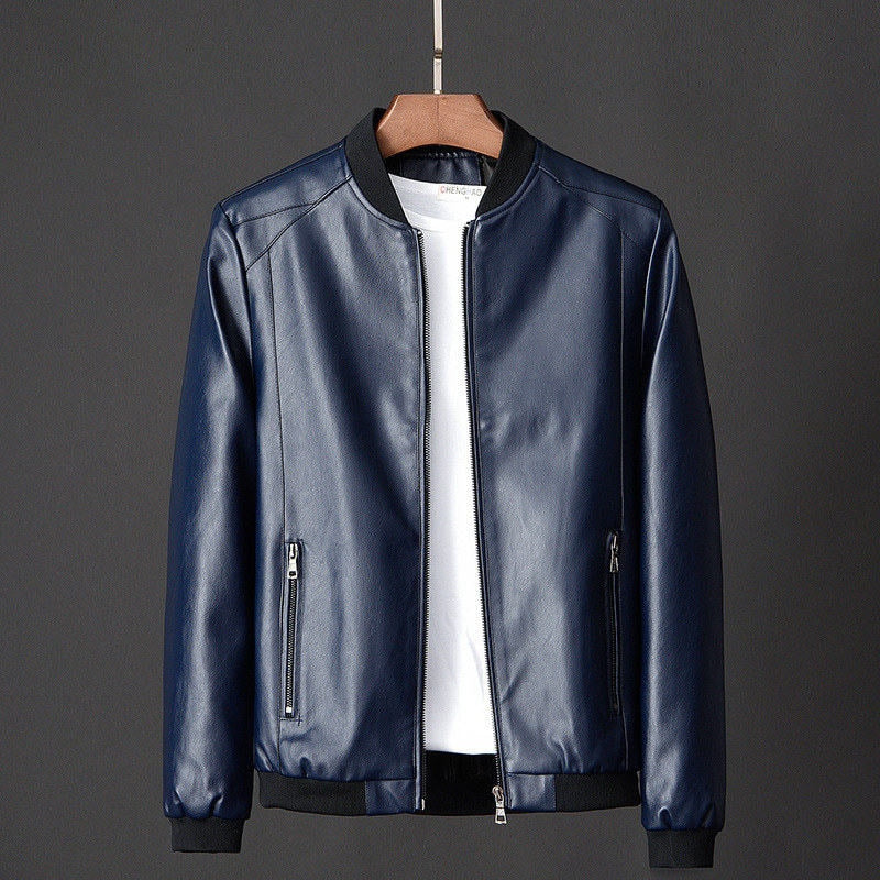 HeikosJacket | Men's Stylish Vegan Leather Jacket-Marine-M-State of Style
