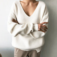 HeleensShirt | Women's Soft & Stylish V-Neck Sweater-Beige-One size-State of Style
