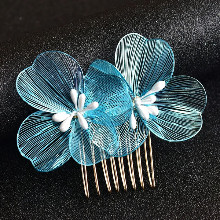 Helen Traditional Hair Accessories – Elegant Alloy Flower Hair Combs-Gold-State of Style