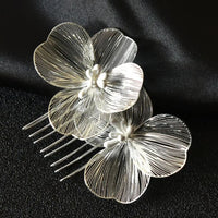 Helen Traditional Hair Accessories – Elegant Alloy Flower Hair Combs-Gold-State of Style