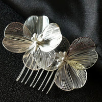 Helen Traditional Hair Accessories – Elegant Alloy Flower Hair Combs-Gold-State of Style