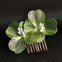 Helen Traditional Hair Accessories – Elegant Alloy Flower Hair Combs-Gold-State of Style