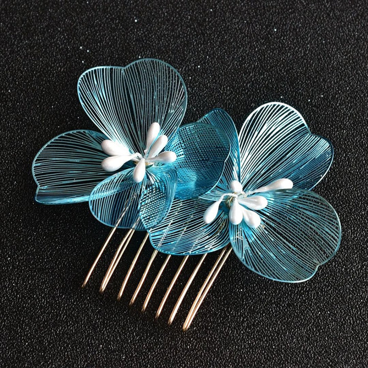 Helen Traditional Hair Accessories – Elegant Alloy Flower Hair Combs-Gold-State of Style