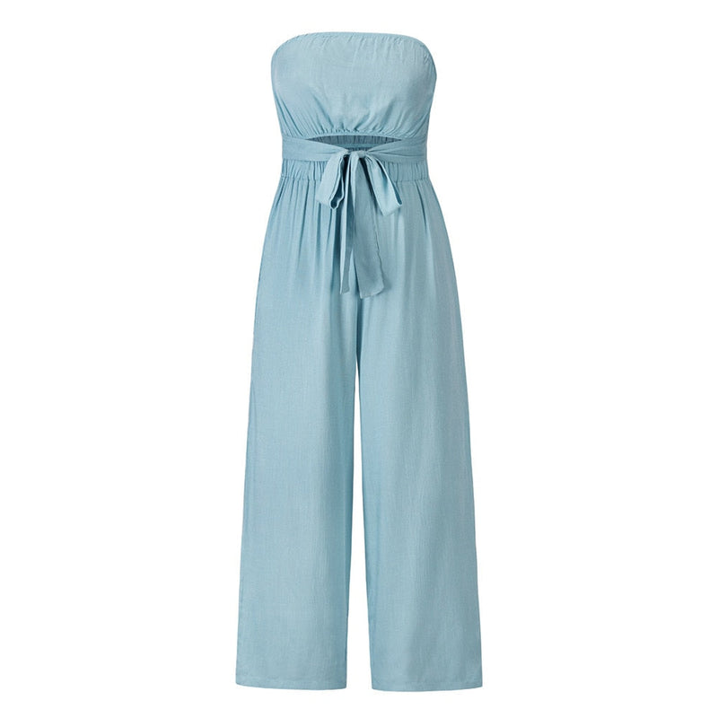 HelenasSuit | Women's Stylish Open-Back Jumpsuit-Blue-S-State of Style