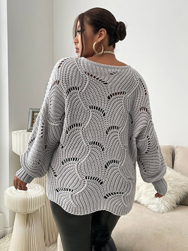 HendrikasShirt | Women's Cosy Oversized Sweater-Grey-S-State of Style