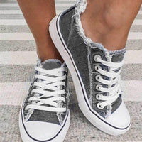 HendrikasShoes | Classic Lace-Up Canvas Shoes-Grey-4.5-State of Style