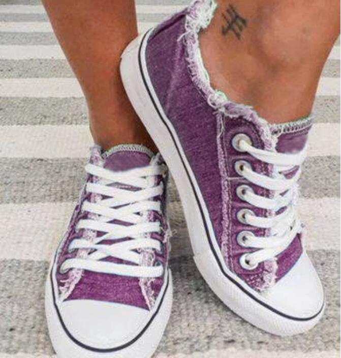 HendrikasShoes | Classic Lace-Up Canvas Shoes-Purple-4.5-State of Style