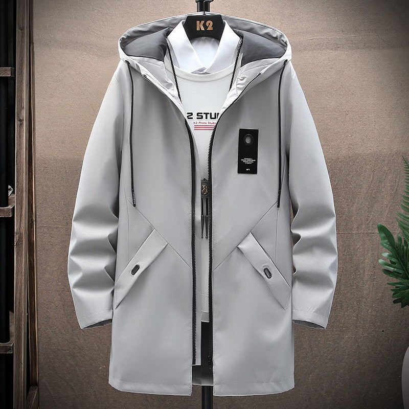HenkjansJacket | Men's Stylish Longline Jacket-Grey-S-State of Style