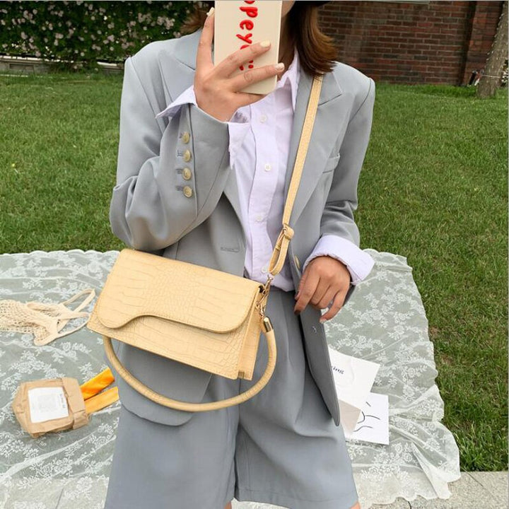 HerBag | Women's Stylish Crossbody Handbag-Yellow-26x14x7cm-State of Style