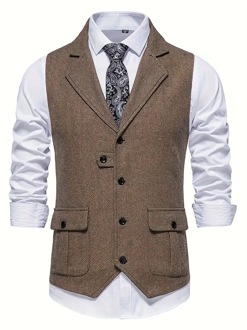 Herringbone Blazer for Men - Niklas-Khaki-S-State of Style