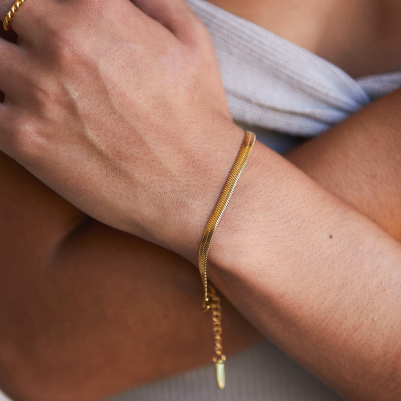 Herringbone Bracelet - Lana-Gold-State of Style