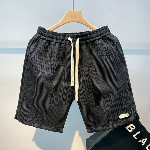 Herringbone men's shorts with Ice-Silk technology – Milo-Black-S-State of Style