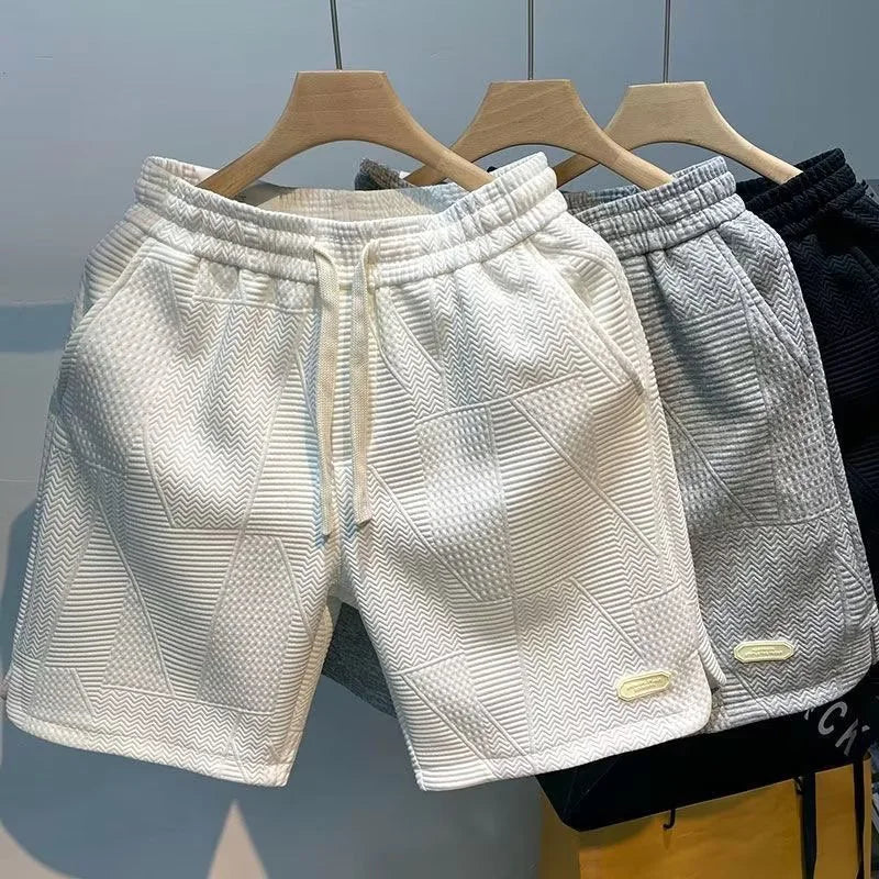 Herringbone men's shorts with Ice-Silk technology – Milo-Black-S-State of Style