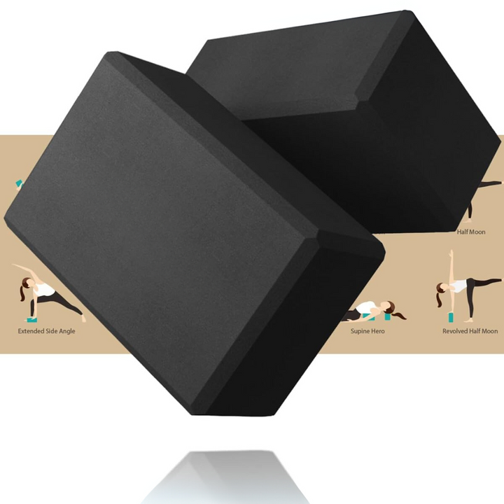 High Density EVA Foam Yoga Blocks (2 Pieces)-Black-State of Style
