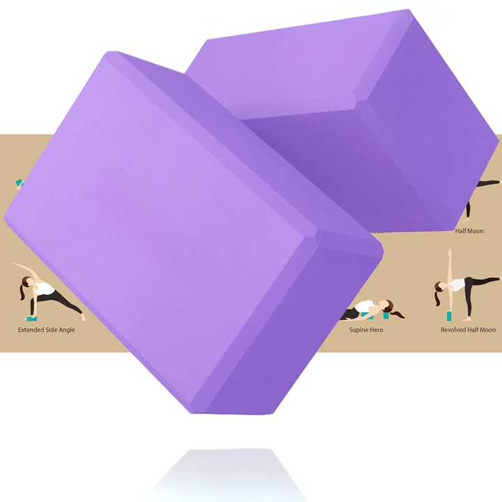 High Density EVA Foam Yoga Blocks (2 Pieces)-Purple-State of Style