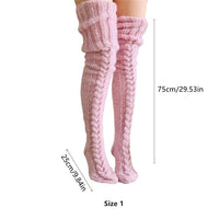 High Knitted Wool Ladies Socks - WarmWool-Grey-State of Style