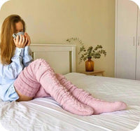 High Knitted Wool Women's Socks - WarmWool-Pink-State of Style