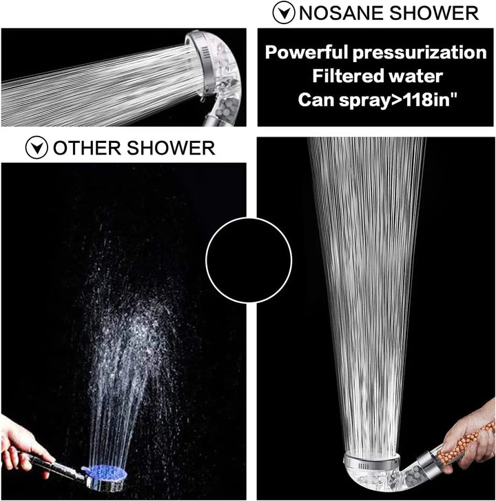 High Pressure Water-Saving Shower Head with Filter - AquaGlow-Transparent-State of Style